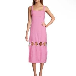 Antonio Melani Pink Midi Cutout Dress